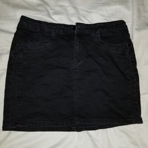 black jean skirt